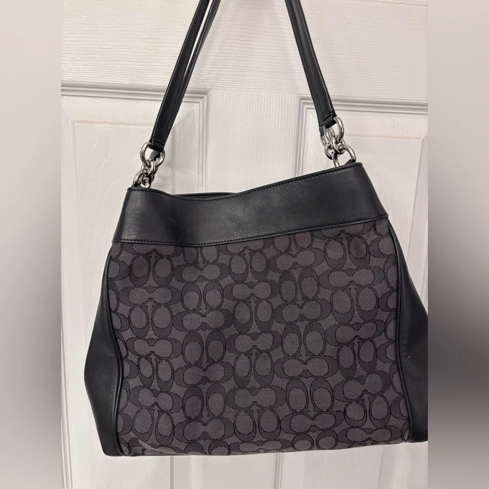 Coach Black and Gray Signature Shoulder Bag - Picture 2 of 5